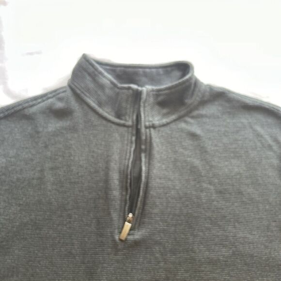 Van Heusen Flex Sz XL Gray 1/3 Zip Long Sleeve Ribbed Pullover - Picture 5 of 6